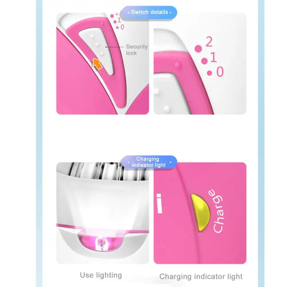 महिलाहरूको लागि KM-189A इलेक्ट्रिक हेयर एपिलेटर फास्ट रोटेटिङ डिटेचेबल USB रिचार्जेबल महिला हेयर ट्रिमर