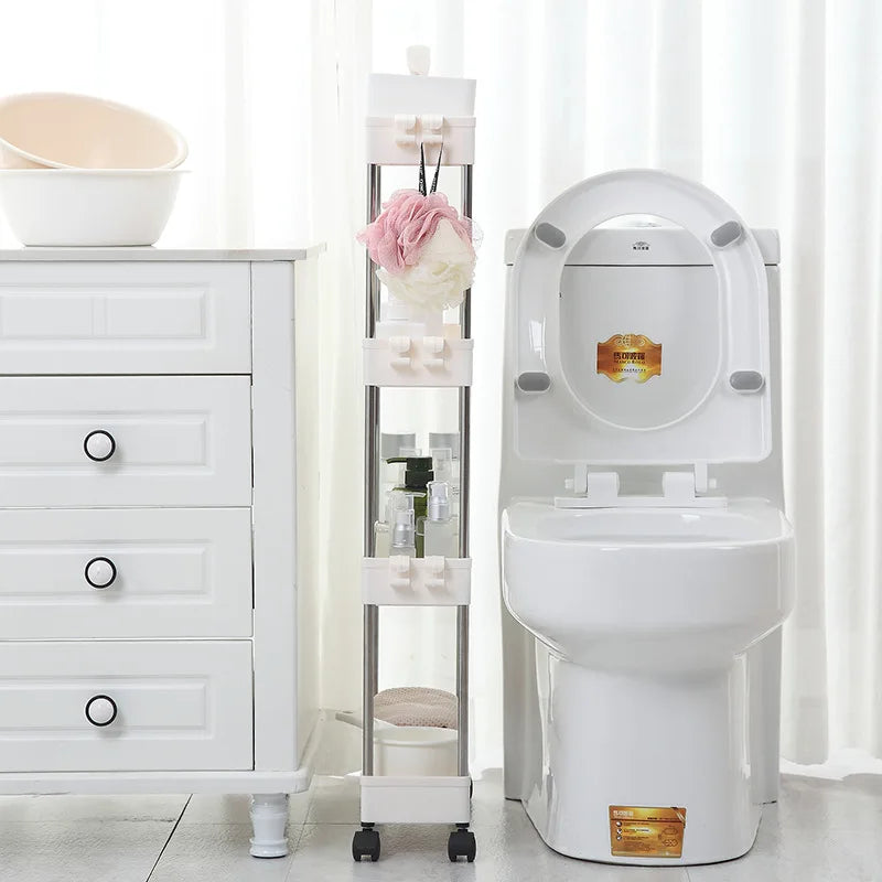 ४ तहको ग्याप होल्डर किचन स्टोरेज र्‍याक फ्रिज साइड शेल्फ ह्वीलसहित हटाउन सकिने बाथरूम अर्गनाइजर स्पेस सेभिङ शेल्फ