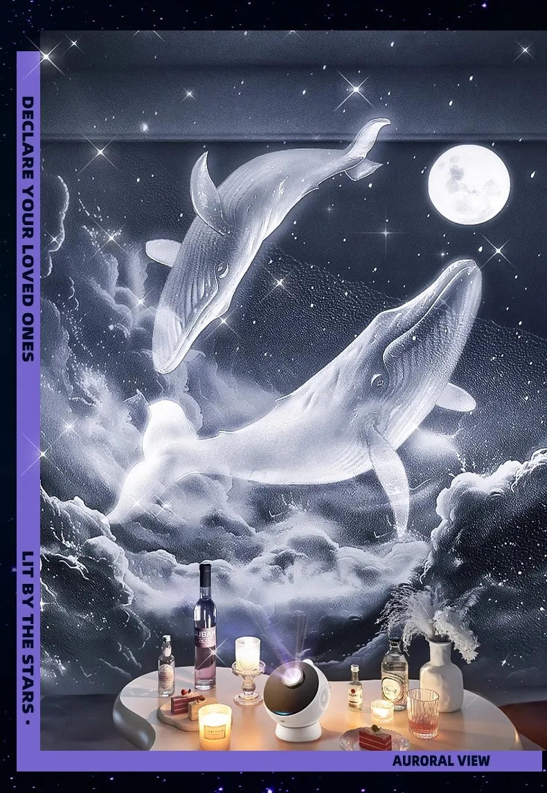 उल्का तारा प्रोजेक्टर, शयनकक्षको लागि ग्यालेक्सी प्रोजेक्टर, BT स्पिकर सहितको LED नाइट लाइट अरोरा प्रोजेक्टर, सेतो आवाज, टाइमर उपहारहरू