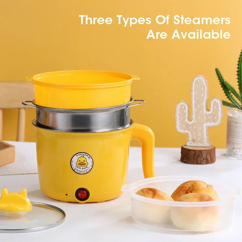इलेक्ट्रिक कुकर १.८ लिटर इलेक्ट्रिक हट पट मल्टिफंक्शनल स्ट्युपट स्टीमर १-३ जना खाना पकाउने भाँडो घरको छात्रावासको इलेक्ट्रिक हट पट