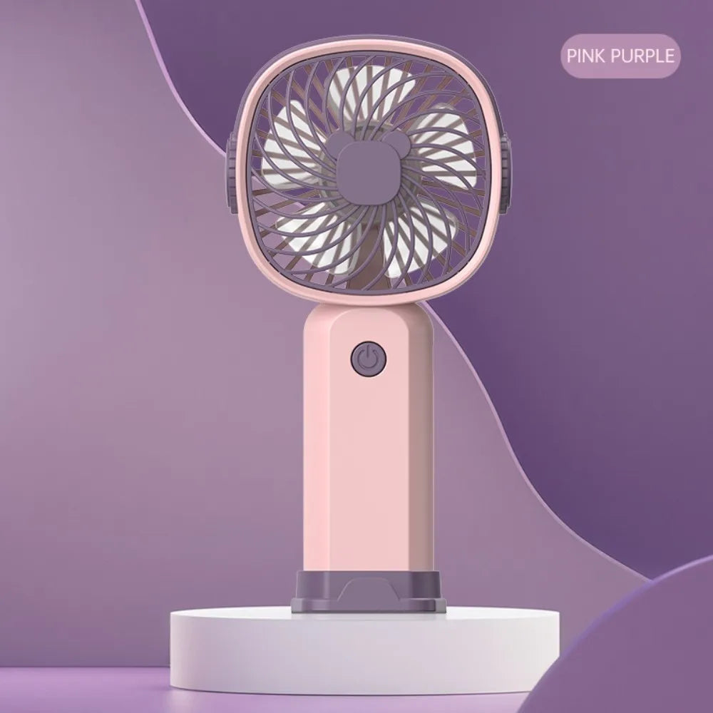 पोर्टेबल मिनी फ्यान USB आउटडोर ह्यान्डहेल्ड फ्यान डेस्कटप फोन होल्डरको साथ ३ विन्ड समायोजन लामो समयसम्म काम गर्ने बहु-कार्यात्मक मिनी फ्यान