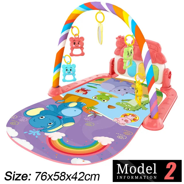 बच्चा गतिविधि जिम संगीत र्‍याक प्रारम्भिक शिक्षा खेलौना उपहार नवजात शिशु ०-३६ महिना पियानो किबोर्ड शिशु क्रलिङ ब्ल्याङ्केट पेडल प्ले म्याट