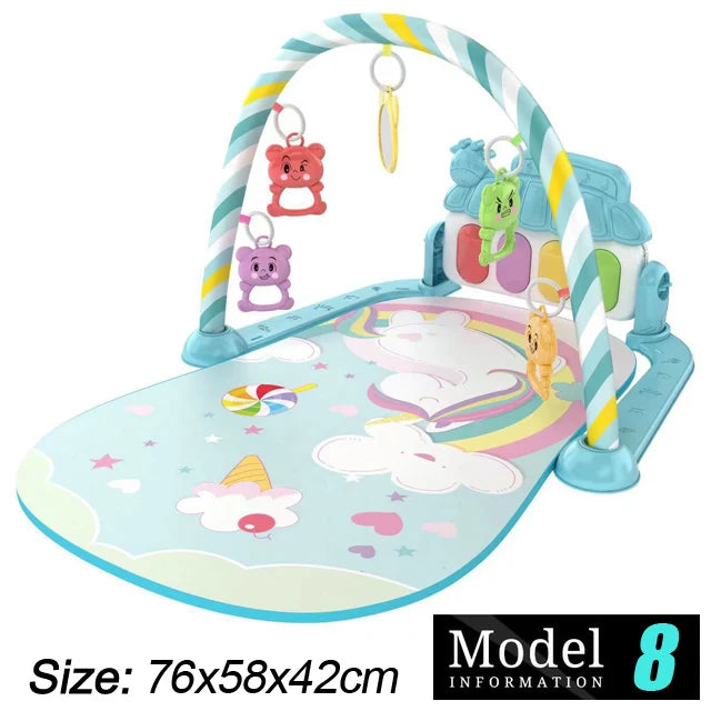 बच्चा गतिविधि जिम संगीत र्‍याक प्रारम्भिक शिक्षा खेलौना उपहार नवजात शिशु ०-३६ महिना पियानो किबोर्ड शिशु क्रलिङ ब्ल्याङ्केट पेडल प्ले म्याट