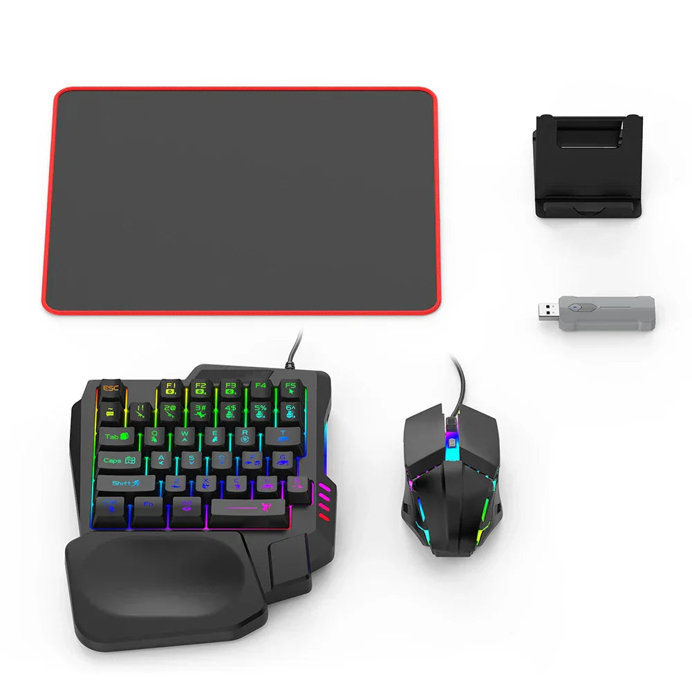 ५ इन १ माउस किबोर्ड एडाप्टर कन्भर्टर ब्लुटुथ-कम्प्याटिबल ५.३ PUBG गेमिङ किबोर्डको लागि र माउस कम्बो गेमर एक्सेसरीजको लागि