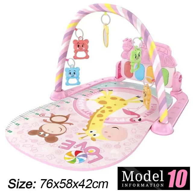 बच्चा गतिविधि जिम संगीत र्‍याक प्रारम्भिक शिक्षा खेलौना उपहार नवजात शिशु ०-३६ महिना पियानो किबोर्ड शिशु क्रलिङ ब्ल्याङ्केट पेडल प्ले म्याट
