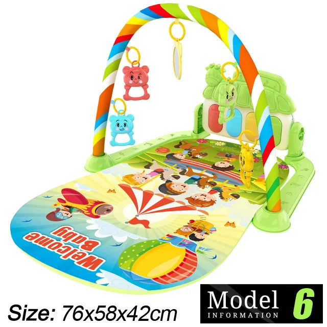 बच्चा गतिविधि जिम संगीत र्‍याक प्रारम्भिक शिक्षा खेलौना उपहार नवजात शिशु ०-३६ महिना पियानो किबोर्ड शिशु क्रलिङ ब्ल्याङ्केट पेडल प्ले म्याट