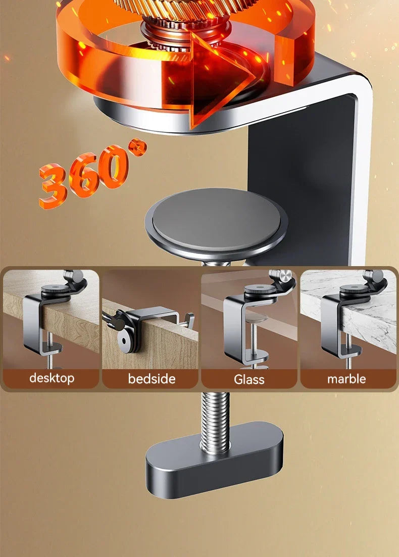 ट्याब्लेट होल्डर स्ट्यान्ड फोन क्लिप होल्डर एल्युमिनियम मिश्र धातु घुमाउन मिल्ने क्यान्टिलिभर होम लाइभ डेस्कटप होल्डर आईप्याड प्रो फोल्डिङ ब्र्याकेटको लागि