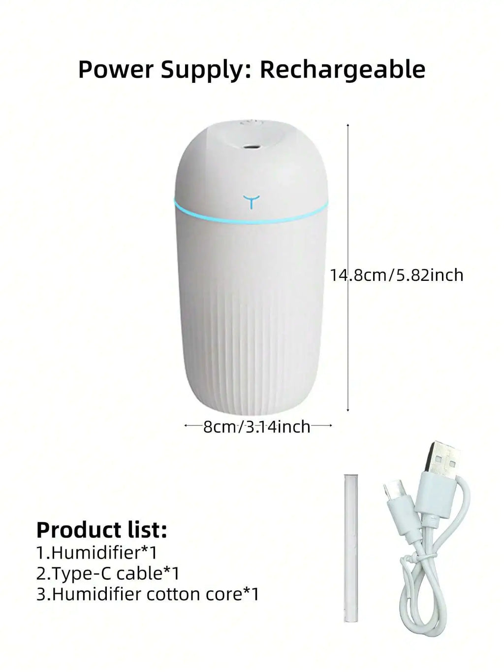 पोर्टेबल कप स्प्रे ह्युमिडिफायर, ४२० मिलि सेतो, अटोमोटिभको लागि सिंगल स्प्रे एरोमेटिक एसेन्शियल आयल डिफ्यूजर। USB एयर ह्युमिडिफायरहरू।