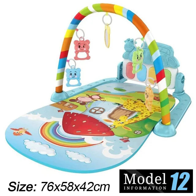 बच्चा गतिविधि जिम संगीत र्‍याक प्रारम्भिक शिक्षा खेलौना उपहार नवजात शिशु ०-३६ महिना पियानो किबोर्ड शिशु क्रलिङ ब्ल्याङ्केट पेडल प्ले म्याट