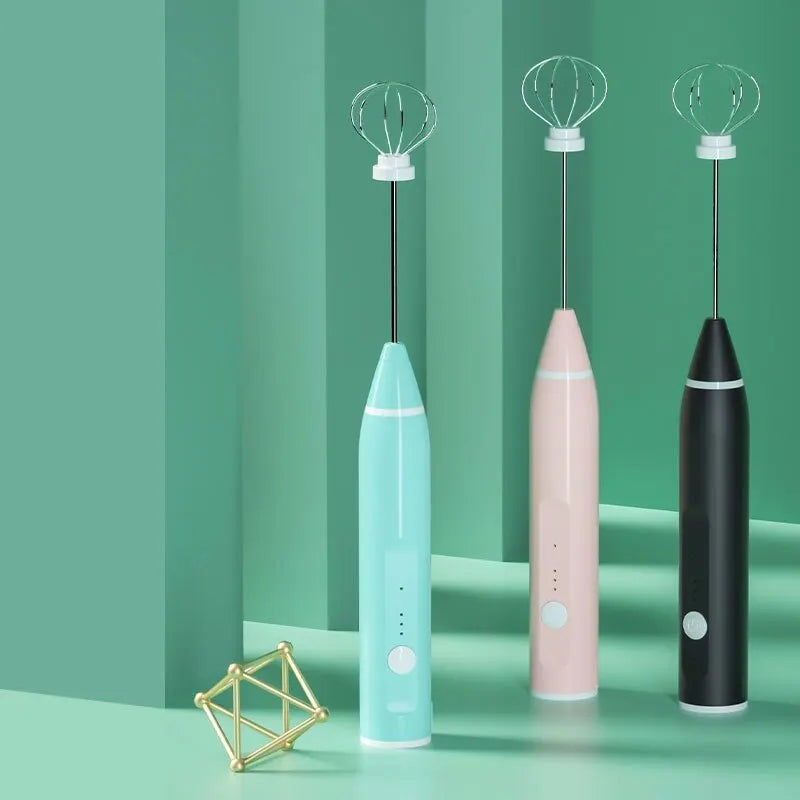 इलेक्ट्रिक मिल्क फ्रदर पोर्टेबल एग बिटर USB रिचार्जेबल ह्यान्डहेल्ड कफी ब्लेंडर मिल्क शेकर मिक्सर फोमर फूड ब्लेंडर