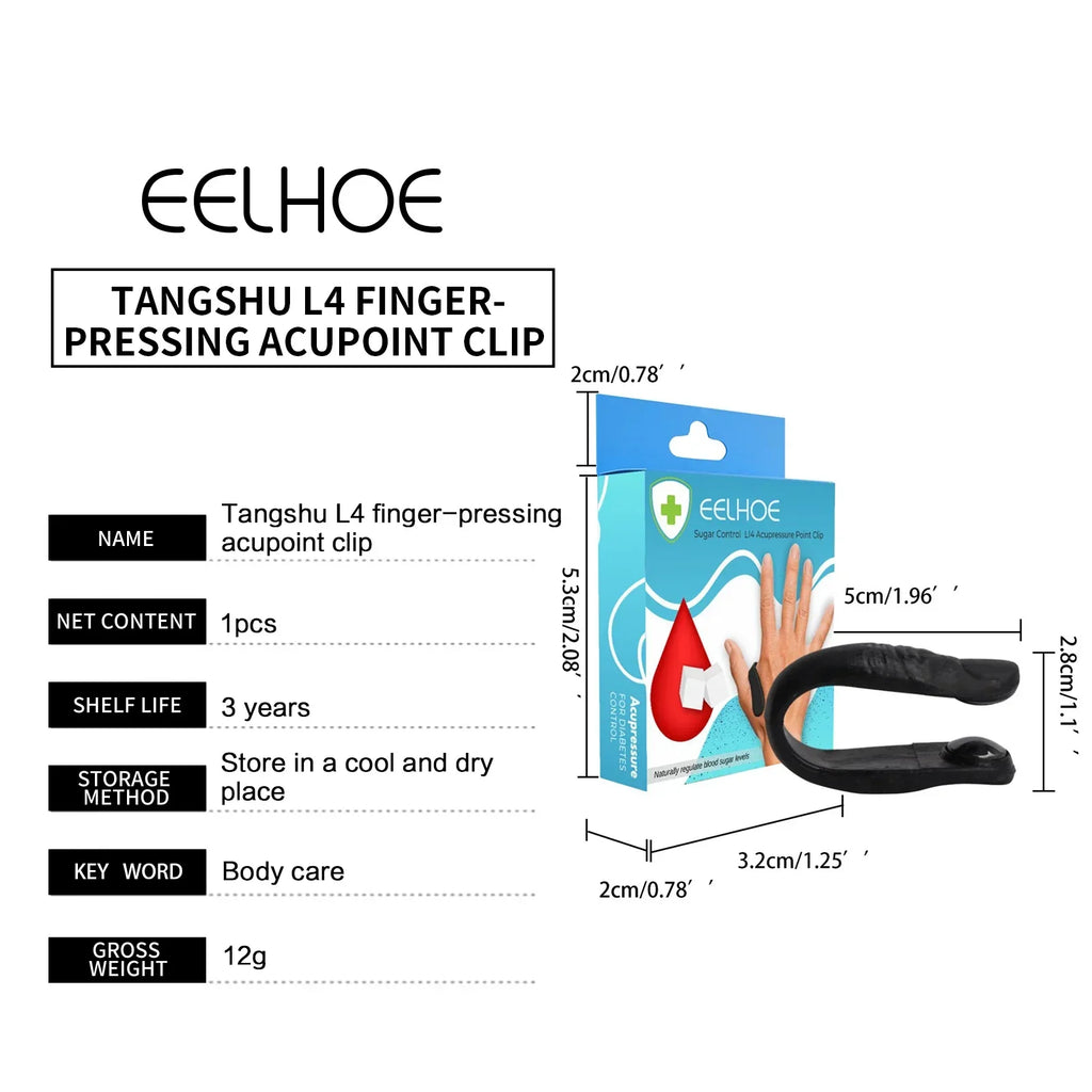 मधुमेह उपचारको लागि चिनी नियन्त्रण एक्यूप्रेशर पोइन्ट क्लिप रगतमा ग्लुकोज राहत सन्तुलन आराम तनाव चिन्ता स्वास्थ्य हेरचाह