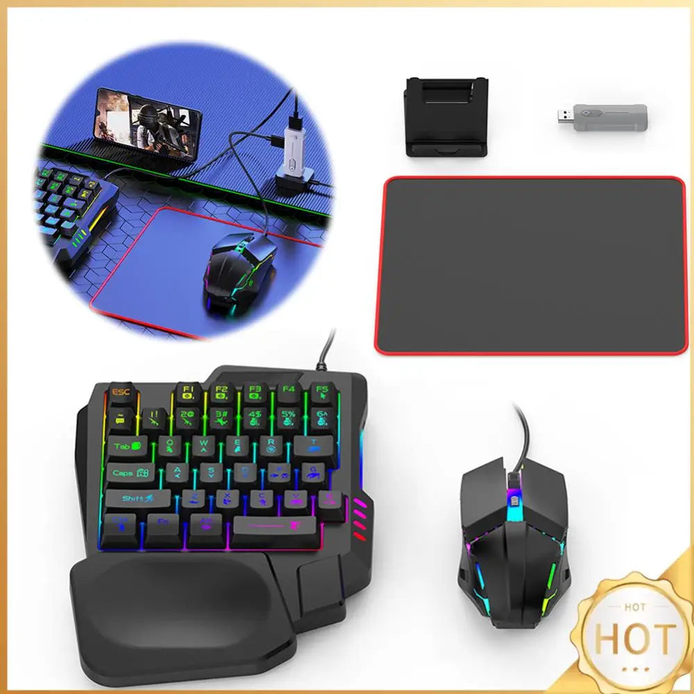 ५ इन १ माउस किबोर्ड एडाप्टर कन्भर्टर ब्लुटुथ-कम्प्याटिबल ५.३ PUBG गेमिङ किबोर्डको लागि र माउस कम्बो गेमर एक्सेसरीजको लागि