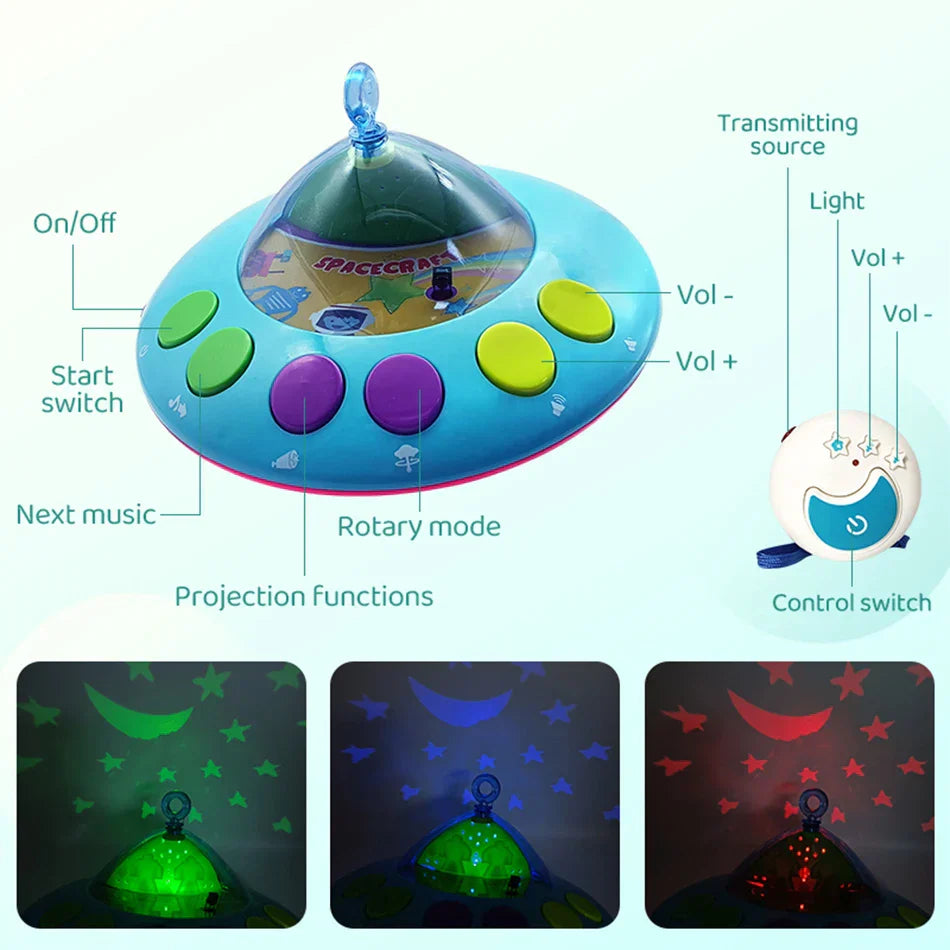 शिशुहरूका लागि १०८ मेलोडी लाइटहरू भएको म्युजिकल बेबी क्रिब मोबाइल रिमोट कन्ट्रोल नवजात शिशुका लागि क्रिब खेलौनाहरू क्रिब खेलौनाहरूको लागि मोबाइल