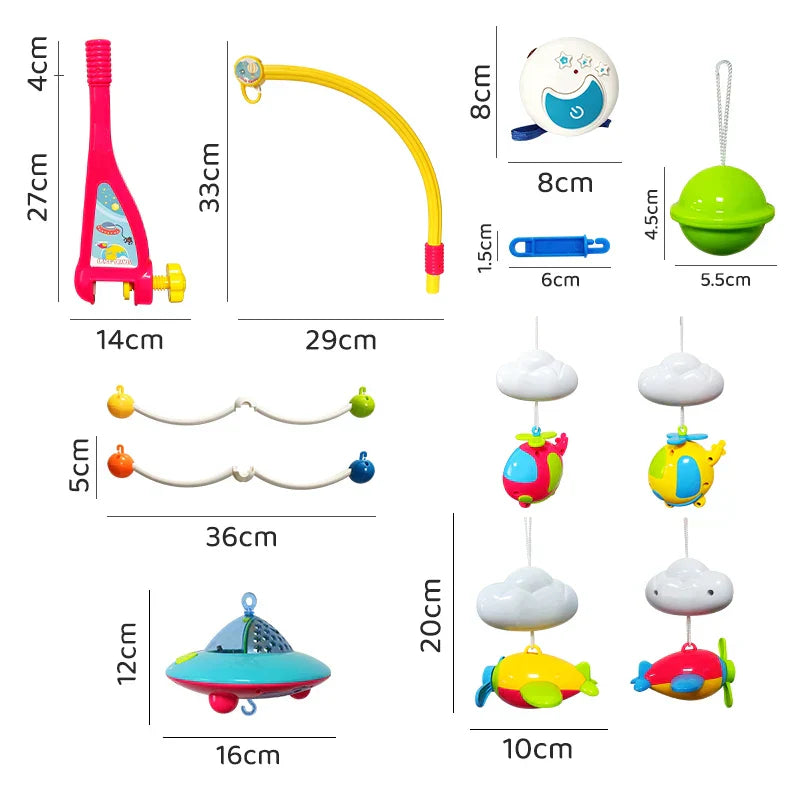 शिशुहरूका लागि १०८ मेलोडी लाइटहरू भएको म्युजिकल बेबी क्रिब मोबाइल रिमोट कन्ट्रोल नवजात शिशुका लागि क्रिब खेलौनाहरू क्रिब खेलौनाहरूको लागि मोबाइल