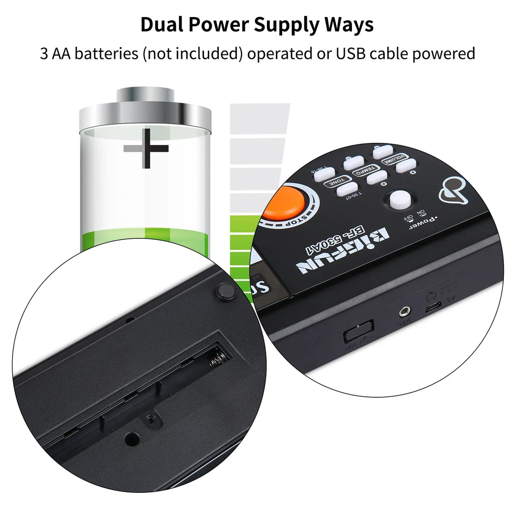 BIGFUN ३७ कुञ्जीहरू/४९ कुञ्जीहरू USB इलेक्ट्रोनिक अर्गन किबोर्ड पियानो डिजिटल संगीत इलेक्ट्रोनिक किबोर्ड माइक्रोफोन कालो सहित