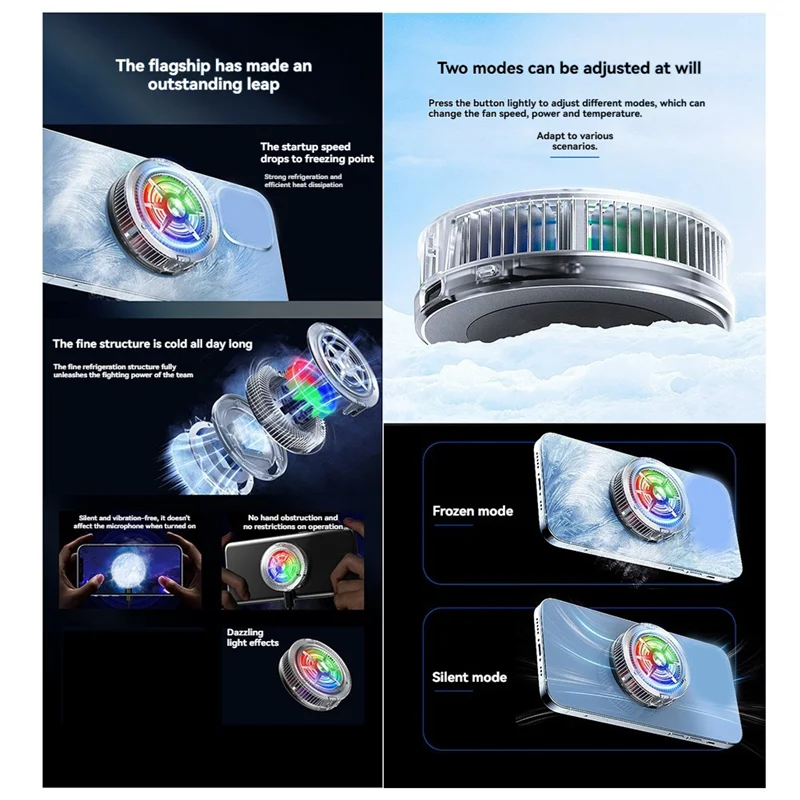 गेमिङ कुशल ताप सिङ्क प्रविधिको लागि आदर्श N11R अल्ट्राथिन चुम्बकीय अर्धचालक फोन कूलर