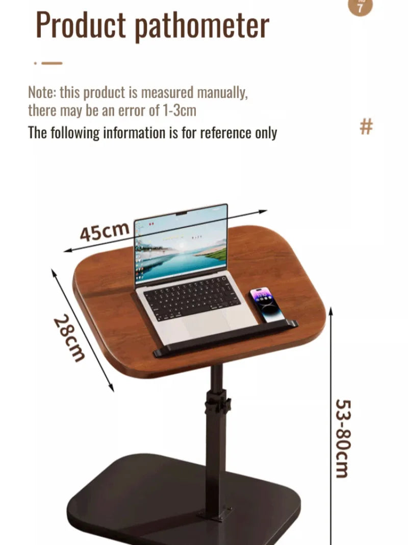 छात्रावास बेडसाइड टेबल घरायसी फोल्डेबल मोबाइल लिफ्ट कम्प्युटर डेस्क पोर्टेबल बैठक कोठा साइड टेबल शयनकक्ष आलस्य ल्यापटप डेस्क