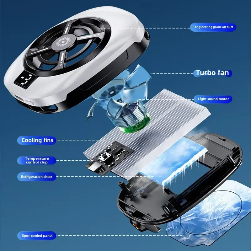 आईफोन १६ को लागि मोबाइल फोन ब्याकक्लिप हीट सिङ्क सेमीकन्डक्टर डिजिटल डिस्प्ले कूलिङ रेडिएटर लाइभ स्ट्रिमिङ आर्टिफ्याक्ट गेम कूलर